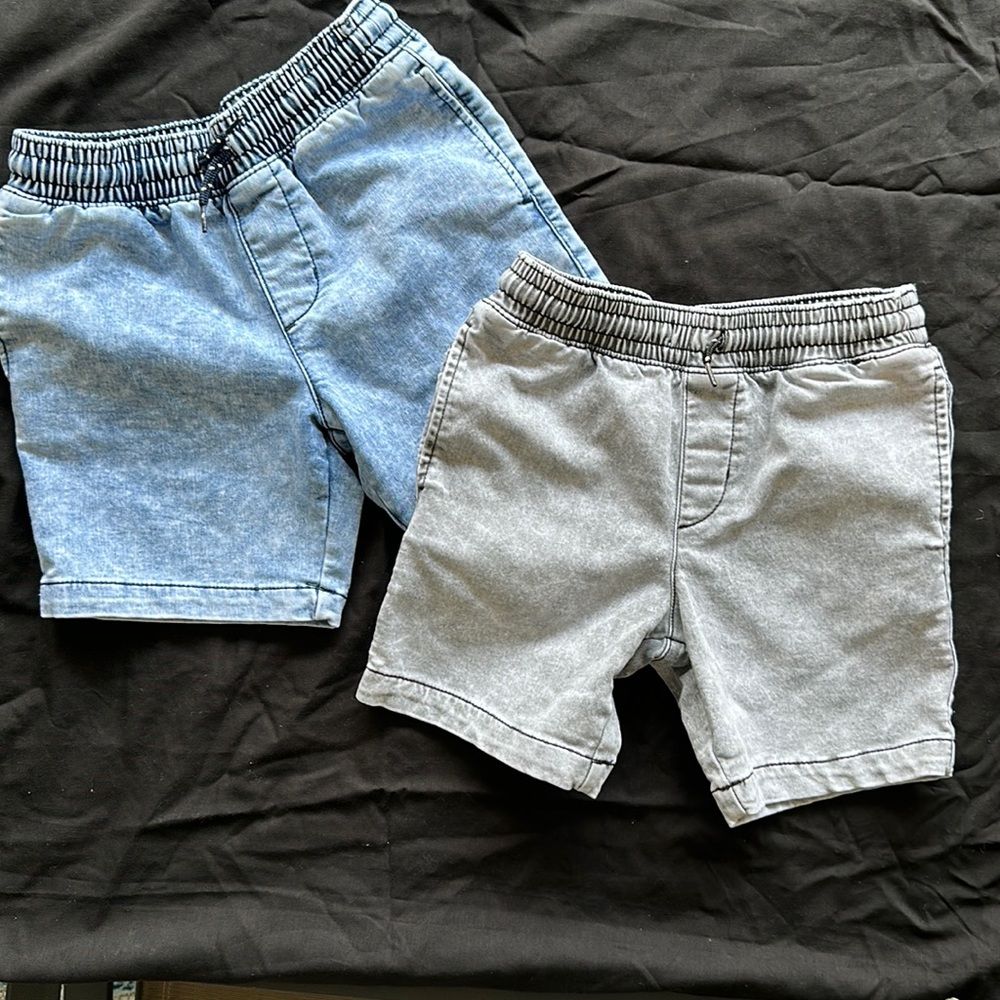 2 denim acid washed little boys shorts